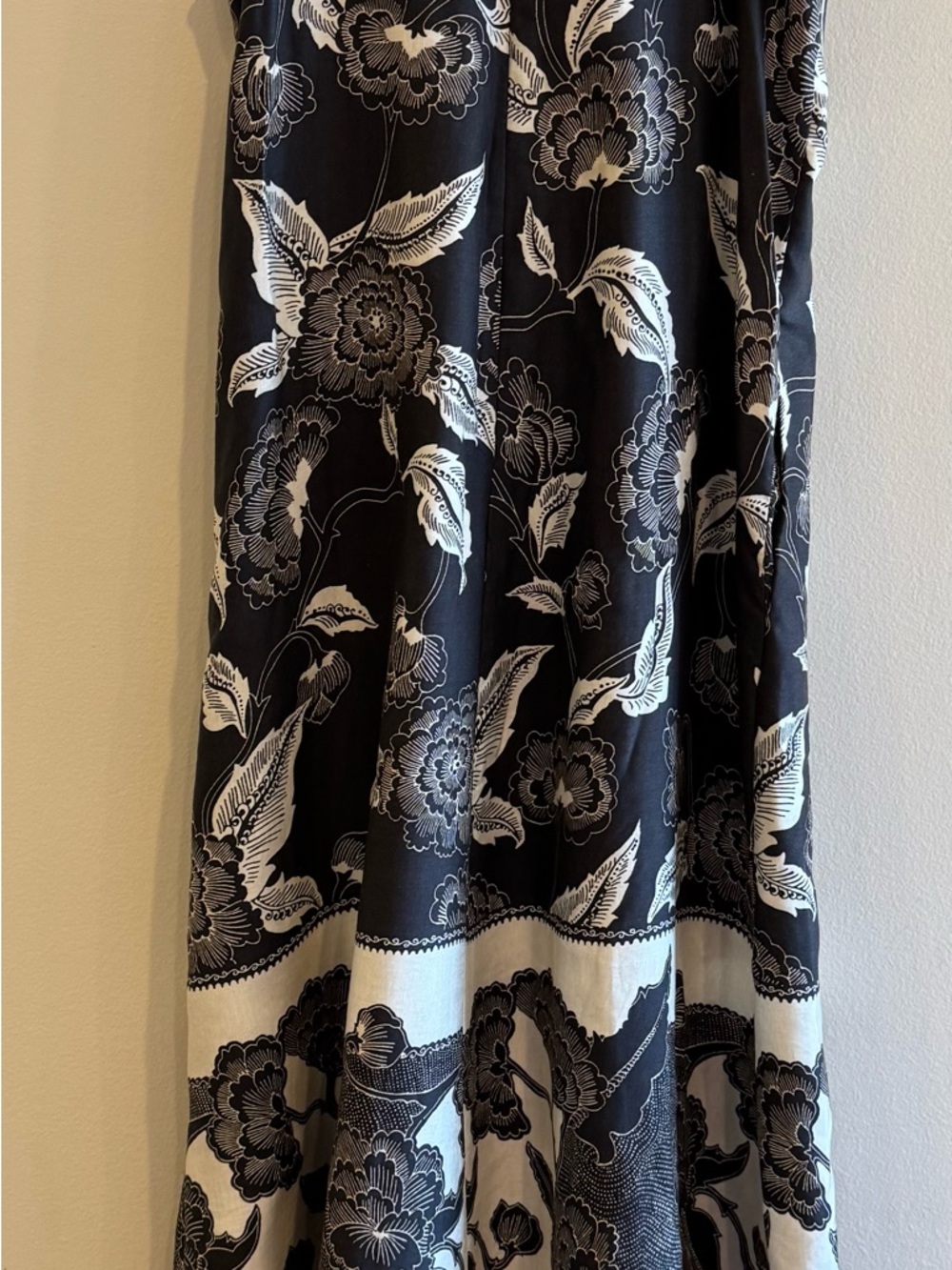 Black and White Floral Maxi Skirt